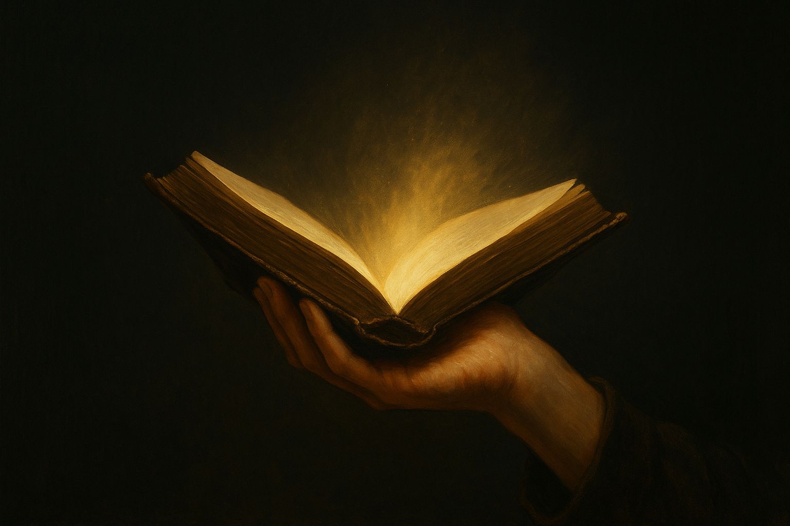A mão do autor segurando o livro de Peter