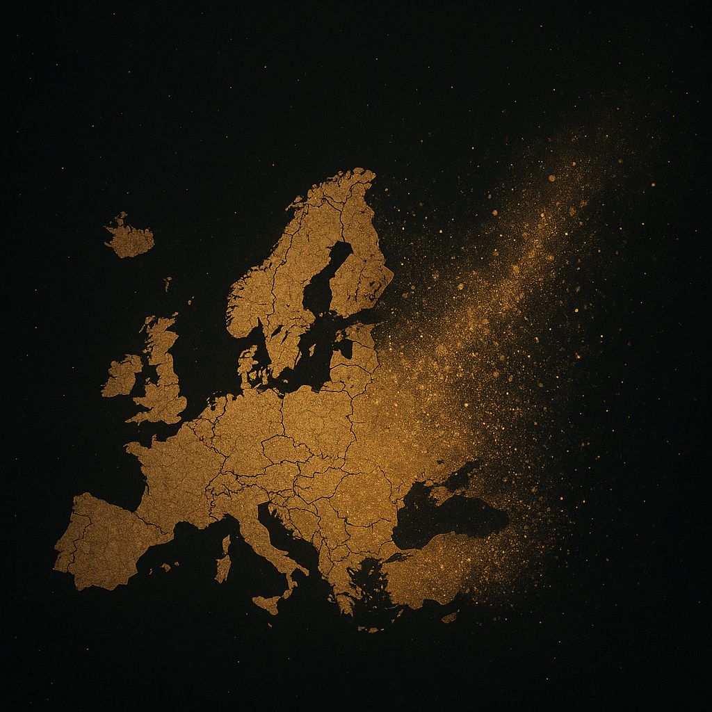 Mapa simbólico da desagregação da Europa