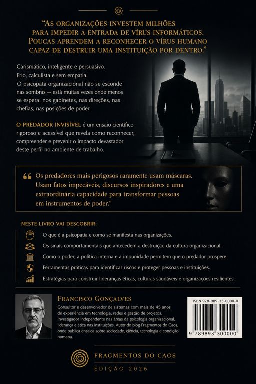 Contracapa do livro O Predador Invisível