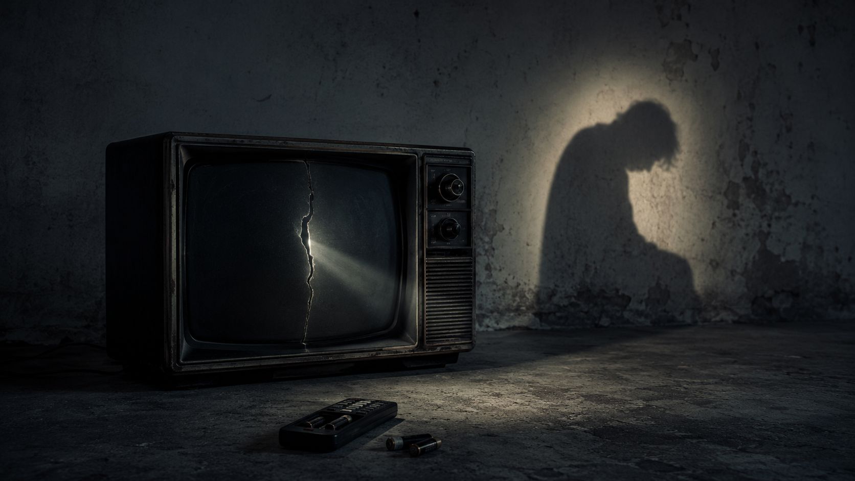 Televisão desligada com ecrã estático