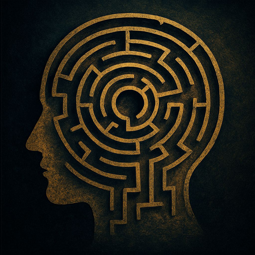 Ilustração simbólica do labirinto da mente