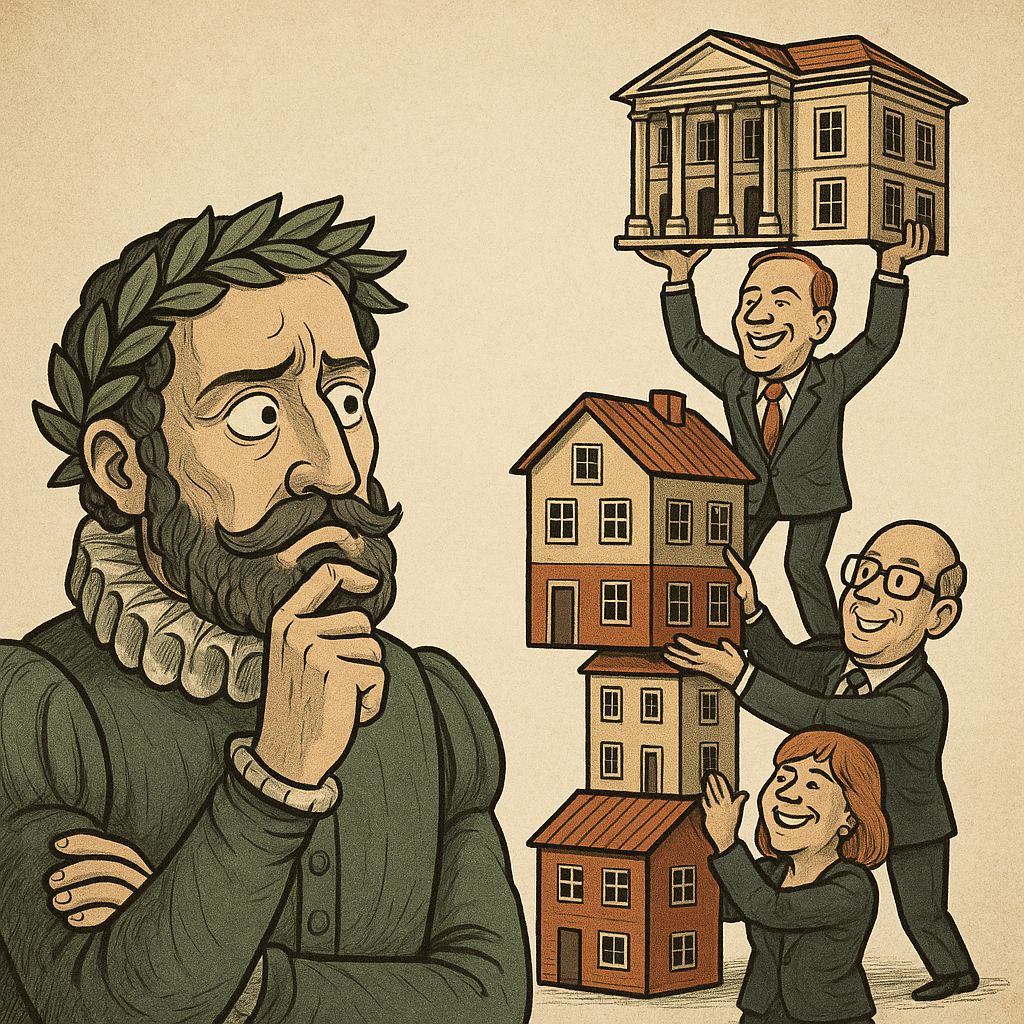 Camões, pasmo, observa políticos a empilhar casas e palacetes