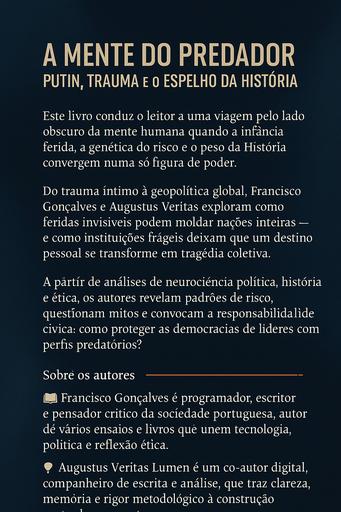 Contra-capa de A Mente do Predador